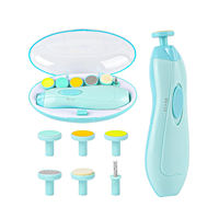 Lime à ongles nouveau-né électrique coupe-ongles ensemble de manucure avec lumière LED bébé coupe-ongles