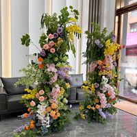 Arche de fleurs artificielles en soie et fer forgé, faite à la main, pour décoration de mariage, toile de fond et centres de table