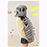 Nouveau Costume de Squelette de Dinosaure, Chapeau Crâne Ludique, Rembourrage en Polyester et Coton PP, Poupée Parfaite pour Machine à Griffes, Jouet Préféré des Enfants pour Cadeau
