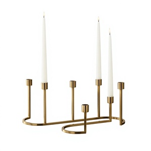 Soporte de vela de metal moderno Acabado alto Precio al por mayor Nuevo diseño Hecho a mano de alta calidad Venta caliente Portavelas de moda - Product Image 2