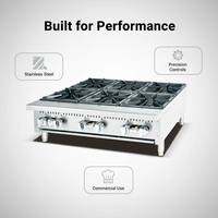 Cuisinière à gaz commerciale OUTE 36 pouces, 6 brûleurs, robuste, en acier inoxydable, mode de réduction du bruit, mode d'économie d'énergie pour restaurant