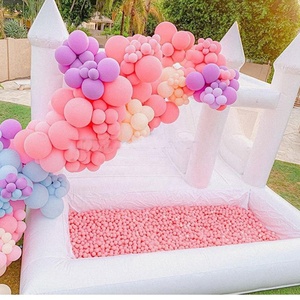 Castillo Inflable Blanco, Brincolín Blanco, <span class=keywords><strong>Piscina</strong></span> <span class=keywords><strong>de</strong></span> Pelotas Inflable, Mini Castillo Inflable Blanco para Bodas con <span class=keywords><strong>Piscina</strong></span> Pequeña - Product Image 3
