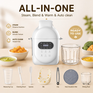 Frullatore per Alimenti per Bambini con Funzione Vapore, Ciotola in Vetro, Pulizia Automatica, Lavabile in Lavastoviglie, Lama in Acciaio Inox 316, Silicone di Grado Alimentare - Product Image 1