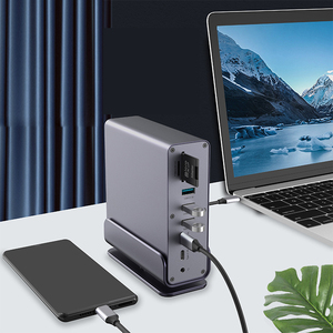 Заводская цена, вертикальный 15 в 1 порт, usb-концентратор, док-станция с поворотной подставкой - Product Image 2