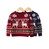 Jacquard-knit Christmas Sweater - Black/Christmas design - Kids