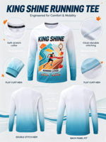 Kaos Lari Pria Lengan Panjang Gradasi untuk Remaja dan Dewasa, Kaos Olahraga, Souvenir, Kaos Sublimasi, Kaos Cepat Kering