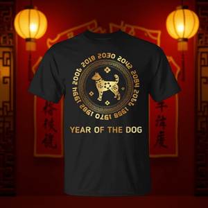 T-shirt du zodiaque chinois de l'année du chien, design du horoscope astrologique du Nouvel An lunaire 2030 - Product Image 3