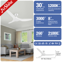 Ventilateur de plafond 1stshine avec lames en ABS, télécommande, qualité supérieure, haute performance, style luxueux, très bien noté, éco-responsable, avec lumière LED
