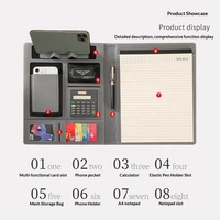 Carpeta de Negocios Magnética Multifuncional de Material PU A4 con Correa, Clip para Gerentes, Carpeta para Documentos de Reuniones, Ventas y Contratos