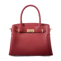Sac à bandoulière en cuir véritable rouge pour femmes, structuré, vente en gros, fournisseur ODM OEM personnalisé