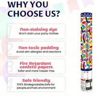 Canon à Confettis Colorés Écologique pour Fête d'Anniversaire, Mariage, Événement, Célébration – Sûr, Sans Feu, Facile à Nettoyer – Fournitures de Fête