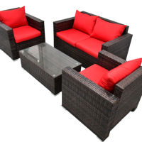 Ensemble de 4 chaises de jardin pour l'intérieur et l'extérieur