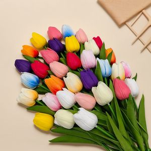 Decoración para el Hogar, Tulipanes <span class=keywords><strong>Artificiales</strong></span> de PU de Alta Calidad, Color Natural Popular, Tulipanes de Tacto Real para Interiores - Product Image 1