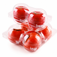 Boîte d'emballage en plastique transparent PET personnalisée pour fruits, conteneur en blister transparent pour pommes, kakis et produits frais