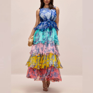 silver formal plus size dress Ava Presley 42264 Strapless Ruffled Floral Gown main image 1