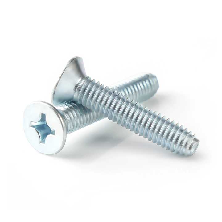 M4 Zinc Plated Phillips Drive Flat Countersunk Head Cross Recessed ...