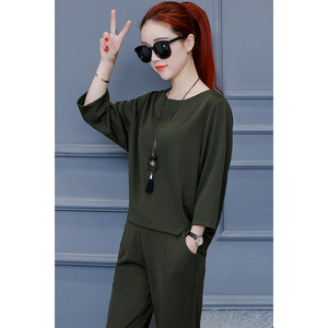 Plus Size Women's Casual Two-Piece Set Solid Color Knitted Polyester Summer Outfit Europe And America Style - Product Image 5
