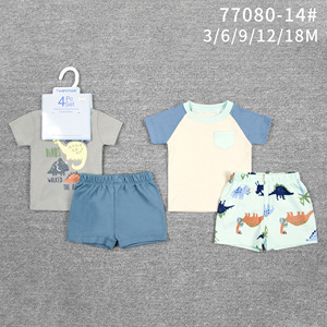 Abbigliamento Estivo per Bambini Tedmimak, Set 4 Pezzi in Cotone Comodo e Casual con Stampa Animalier per Neonati di 6 <span class=keywords><strong>Mesi</strong></span>, Maniche Corte - Product Image 4