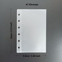 Plastique épais transparent givré 6 trous perforés avec ouverture latérale sans zip Pochette pour argent personnalisée A7 Pochette pour reliure d'enveloppe d'argent A6