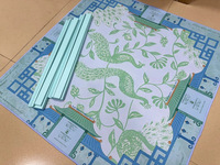 Tapis de Mahjong Silencieux 33 Pouces avec Logo Personnalisé, Écologique, Imperméable, Antidérapant en Microfibre pour Fêtes Familiales et Usage Domestique