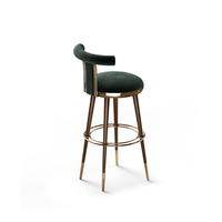 Meilleurs tabourets de bar rembourrés en velours incurvé ergonomique à pieds hauts Chaises de cuisine modernes Meubles de salon Pub Party Event