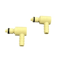 Raccord coudé à 90 degrés BRT Almond PP 1/4'' 3/8'' pour tuyau, raccord tubulaire cannelé, raccord rapide en ligne, femelle, 120 psi, -40°C, 83°C