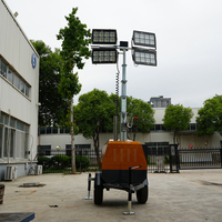 Tour d’Éclairage Mobile de 7 à 9 m pour Chantier avec Générateur Silencieux Diesel ou Essence et Lampes Antidéflagrantes