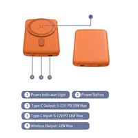 Batterie externe ultra-fine sans fil à charge magnétique 15W, charge rapide 5000mAh, chargeur portable pour téléphones iPhone et Android
