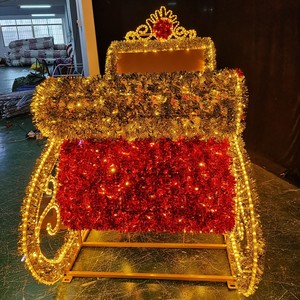 Tùy chỉnh ngoài trời không thấm nước IP65 3D Khổng lồ giáng sinh trang trí lớn 3D giáng sinh LED Santa Claus Sleigh Motif đèn - Product Image 2