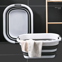 Panier à linge pliable de grande capacité 40L Panier de rangement en plastique pour salle de bain Solution de rangement pliable pour vêtements