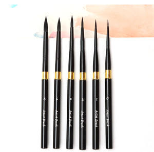 Pinceles de Nailon Pintados con Varilla de Aluminio <span class=keywords><strong>LISI</strong></span>, Pinceles de Punta Redonda para Viaje, Pinceles de Punta Fina para Detalles, para Acuarela, Óleo y Pintura Facial - Product Image 1