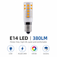 Ampoule LED Xmation AC220-240V 3.5W 380LM Ra>80 avec pilote IC sans scintillement, 32 LED 2835 en céramique, culot E14, lumière du jour 6000K, garantie 2 ans