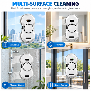 Robot de nettoyage de fenêtres automatique, double pulvérisation d'eau, nettoyeur de vitres intelligent, forte aspiration, télécommande, lave-vitres pour la maison et l'hôtel - Product Image 4
