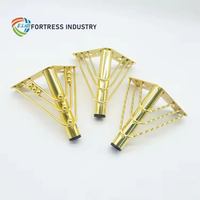 Pieds de meubles triangulaires en métal, supports de luxe dorés pour armoire de salon, canapé, table d'appoint