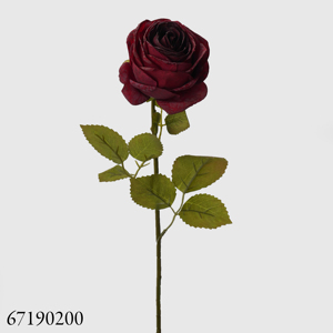 Rose artificielle européenne 66 cm, branche unique, 1 tête, bord brûlé, fausse rose pour <span class=keywords><strong>la</strong></span> décoration d'hôtels et de fêtes - Product Image 3