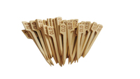 Wegwerp bamboe BBQ yakitori spiesjes met aangepast logo, hittebestendig en antiaanbaklaag
