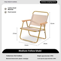 Chaise pliable d'extérieur avec table à œufs en aluminium durable, tabouret en bois portable pour camping, pique-nique, pêche ou jardin
