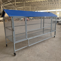 Poulailler métallique galvanisé à toit en pente, résistant à la pluie, facile à installer, avec grillage soudé perforé, pour l'élevage de poulets