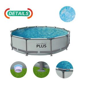 <span class=keywords><strong>Piscine</strong></span> hors sol ronde à cadre métallique en PVC pour toute la famille, idéale pour l'extérieur et le jardin, différentes tailles disponibles - Offre Spéciale - Product Image 4