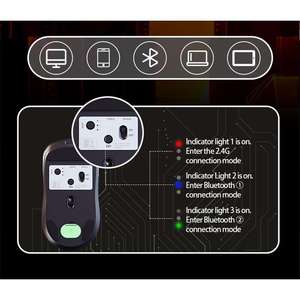 JOMAA แบบมีสาย +2.4G+BT เมาส์ออปติคอลตามหลักสรีรศาสตร์น้ำหนักเบาไร้สายชาร์จเกมเงียบเม้าส์ 6400 DPI เมาส์ปรับได้ - Product Image 4