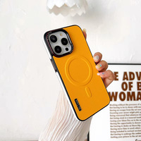 Étui antichoc en cuir de protection contre les collisions à lentille unie pour iPhone 15 Pro Max 16 14 13 12 Pro Max couverture de charge magnétique