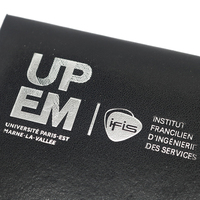 Porte-diplôme de graduation en similicuir lisse avec logo personnalisé A4 8,5x11 11x14