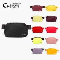 Pochete de náilon para corrida, bolsa esportiva de náilon preta para homens e mulheres, com logotipo personalizado