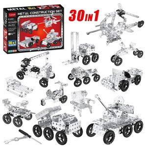 Modelo de Vehículo de Construcción 30 en 1 para Niños, Educativo, de Metal, para Armar, Tanque, Coche, Avión, Motocicleta - Product Image 1