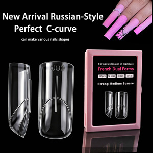 Newby 140PCS Puntas de Extensión de <span class=keywords><strong>Uñas</strong></span> de <span class=keywords><strong>Gel</strong></span> Reutilizables de Plástico con Guía Francesa, Formas Duales <span class=keywords><strong>para</strong></span> Dedos, Almendradas Largas y Cuadradas - Product Image 1