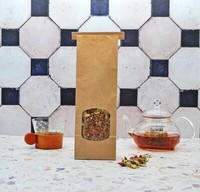 Sac en papier brun biodégradable de qualité alimentaire pour emballage de thé et de café en gros, avec fermeture à lien métallique, impression personnalisée