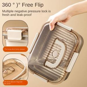 Stainless Steel Food Grade Sealed Preservation Box <b>Refrigerator</b> Storage Microwave Lunch Box Freezing Portable - Product Image 3