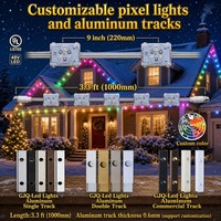 Système de rail de 300, 400 et 500 pieds pour éclairage extérieur permanent, lumières de Noël à changement de couleur RGBIC 48V pour la décoration de la maison (vente en gros)