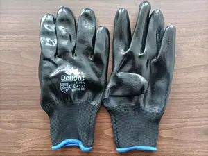 China Factory Wholesale 13 Gauge Waterproof Nitrile Coated Gloves Industrial Gloves 4121 Work Gloves Men