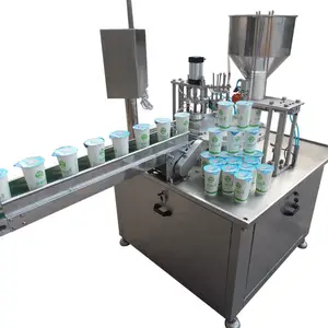 Small disposable date printing plastic cup lid sealing machine honey sauce paste cream cup filling sealing machine